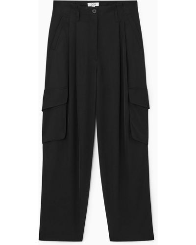 COS Paperbag Utility Trousers - Black