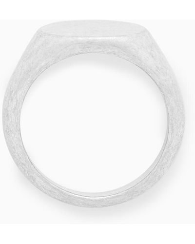 COS Brushed Signet Ring - White