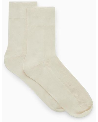COS 2er-pack Socken Mit Gerippter Partie - Weiß