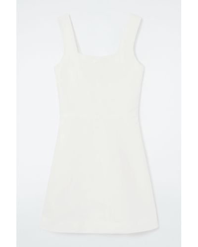 COS Square-neck Mini Pinafore Dress - White