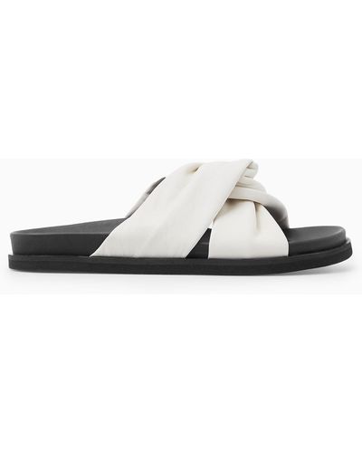 COS Crossover Leather Slides - White