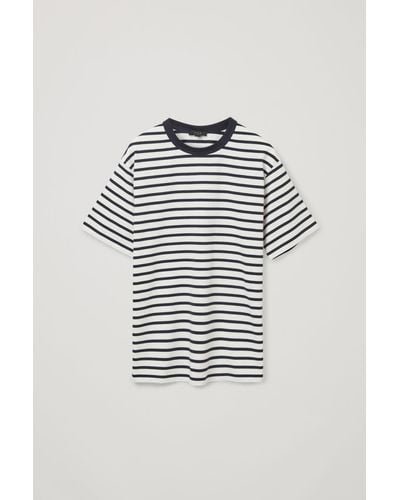 COS Relaxed-fit Striped T-shirt - Blue
