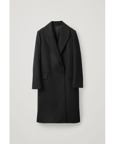 COS Classic Long Wool Coat - Black