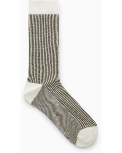 COS Ribbed Striped Socks - Grey