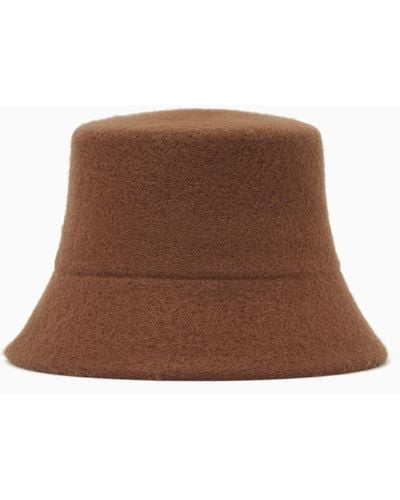 COS Moulded Wool Bucket Hat - Brown