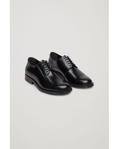 COS Round-toe Leather Oxford Shoes - Black