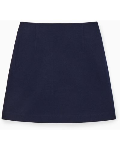 COS Twill Mini Skirt - Blue