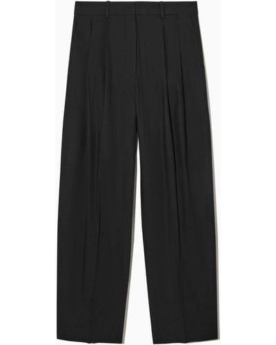 COS Wide-leg Tailored Wool Pants - Black