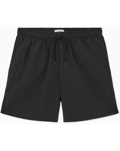 COS Nylon Drawstring Swim Shorts - Black