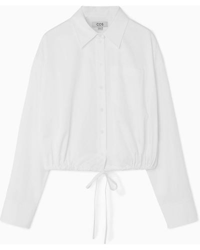 COS Oversized Tie-detail Cropped Shirt - White