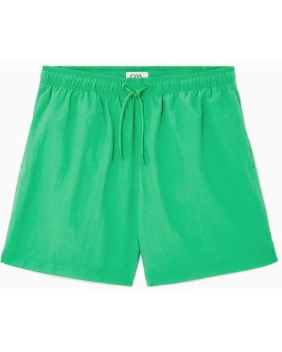 COS Nylon Drawstring Swim Shorts - Green