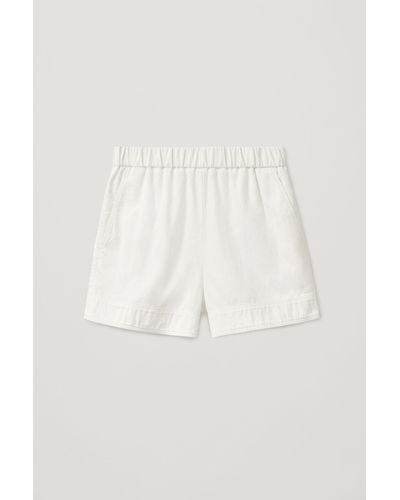 COS Elasticated Twill Shorts - Natural
