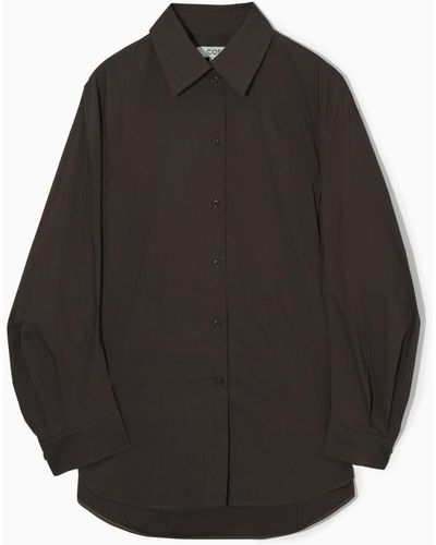 COS Oversized Cotton-blend Shirt - Black