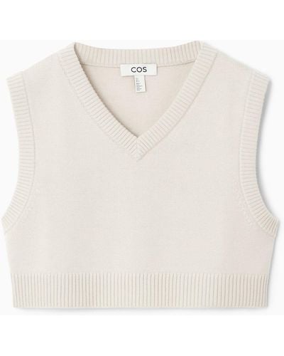 COS Cropped Wool Tank - White