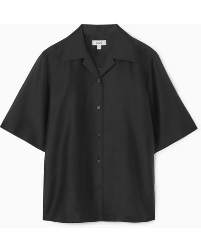 COS Sheer Short-sleeved Shirt - Black