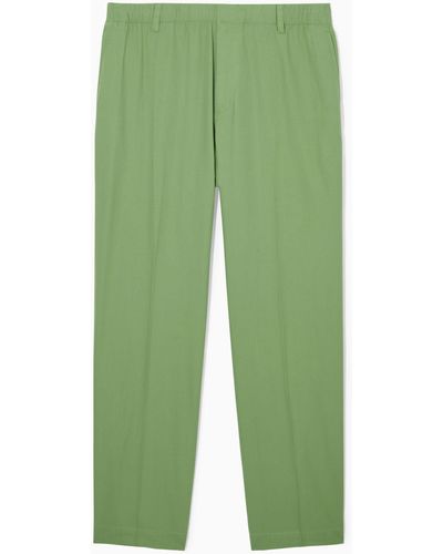COS Elasticated Straight-leg Trousers - Green