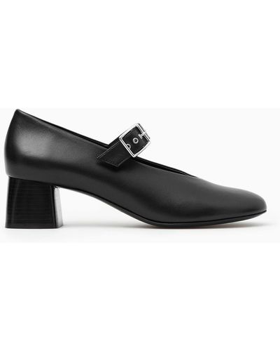 COS Block-heel Leather Mary-jane Pumps - Black