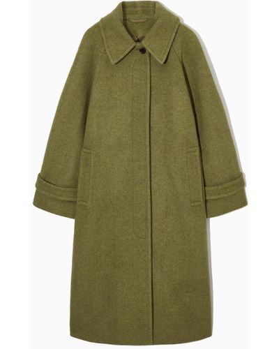 COS Wool-blend Tailored Coat - Green