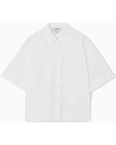 COS Boxy Short-sleeved Poplin Shirt - White