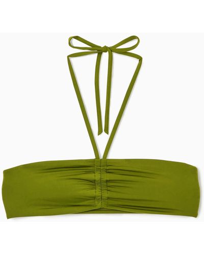 COS Halterneck Bandeau Bikini Top - Green