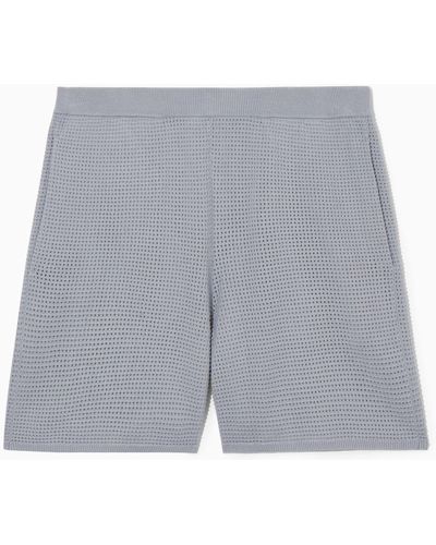 COS Waffle-knit Shorts - Gray