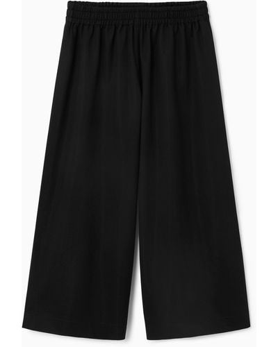 COS Wide-leg Jersey Culottes - Black