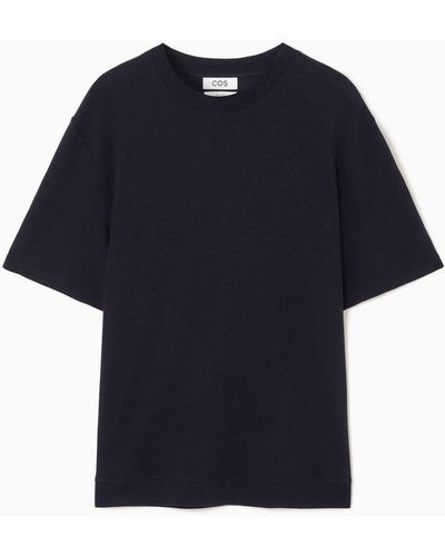 COS Short-sleeve Cotton-blend T-shirt - Blue