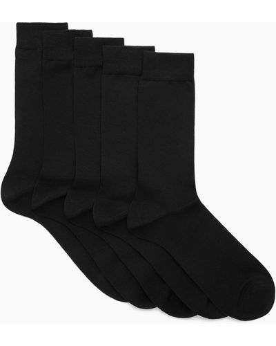 COS 5-pack Mercerised Cotton Socks - Black