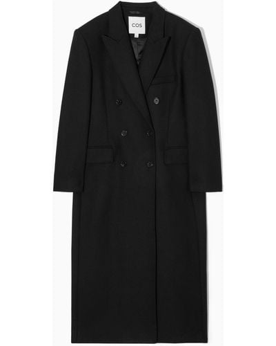 COS Oversized Double-breasted Wool Coat - Black