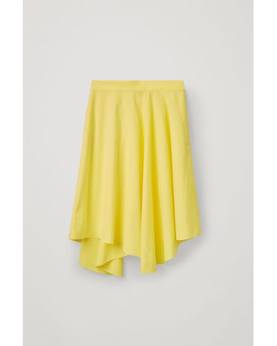 COS Asymmetric-hem Skirt - Yellow