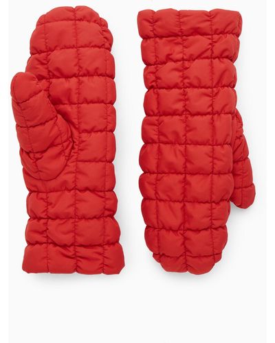 COS Quilted Mittens - Red