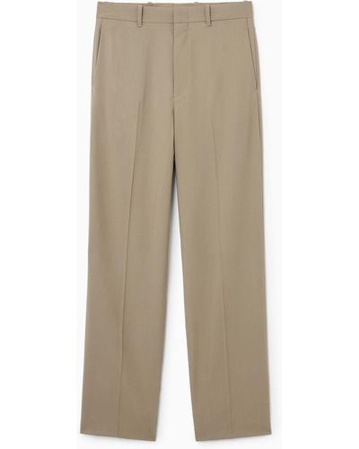 COS Relaxed Wool Pants - Natural
