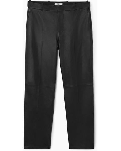 COS Tailored Leather Trousers - Black