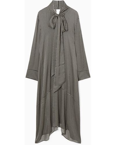 COS Scarf-detail Maxi Dress - Grey