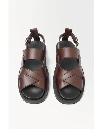 COS The Leather Wrap Sandals - Brown