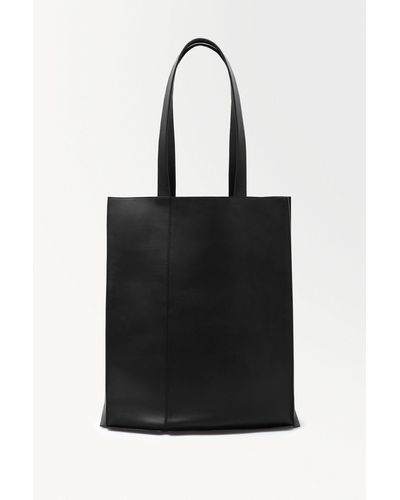 COS The Sculpted Tote - Leather - Black
