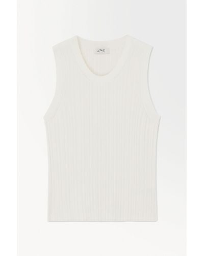 COS The Ribbed-knit Tank Top - White