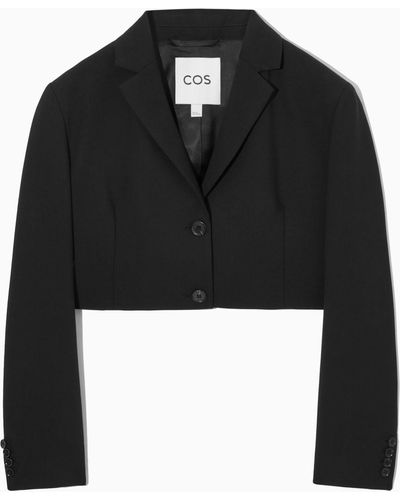 COS Cropped Wool Blazer - Black