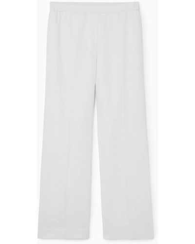 COS Wide-leg Tailored Linen Pants - White
