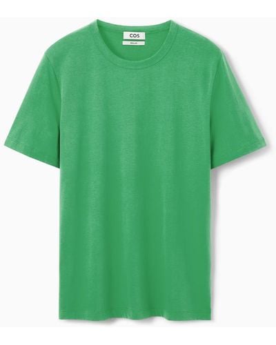 COS Gebürstetes, Leichtes T-shirt - Grün