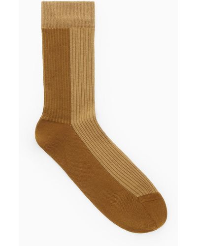 COS Colour-block Socks - Brown