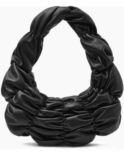 COS Ripple Shoulder Bag - Leather - Black