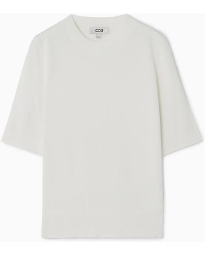 COS Kurzärmliges T-shirt - Weiß