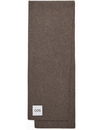 COS Cashmere-blend Scarf - Brown