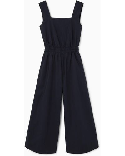 COS Gathered Open-back Jumpsuit - Blue