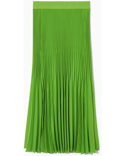 COS Pleated Midi Skirt - Green