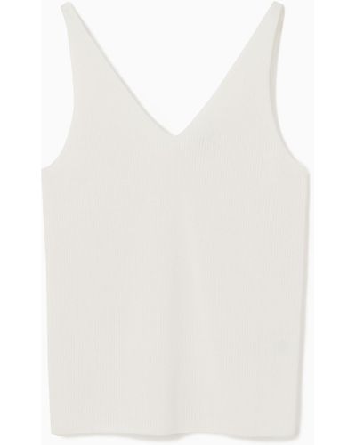 COS Ribbed-knit Tank Top - White