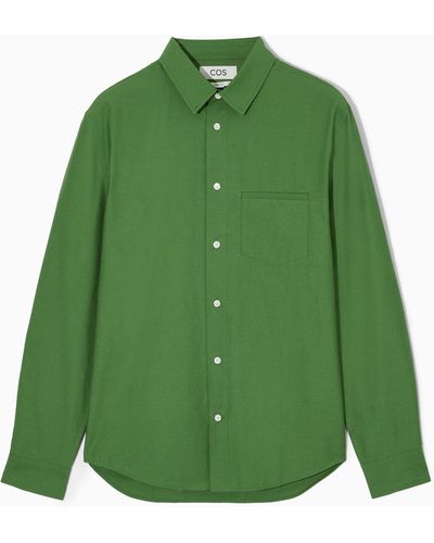 COS Topstitched Poplin Shirt - Green