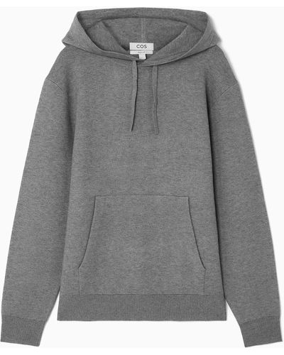 COS Relaxed-fit Knitted Hoodie - Grey