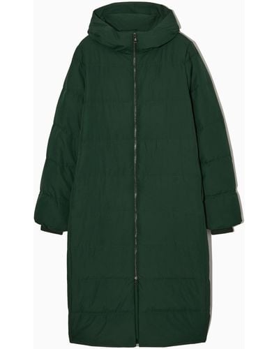 COS Recycled-down Puffer Coat - Green